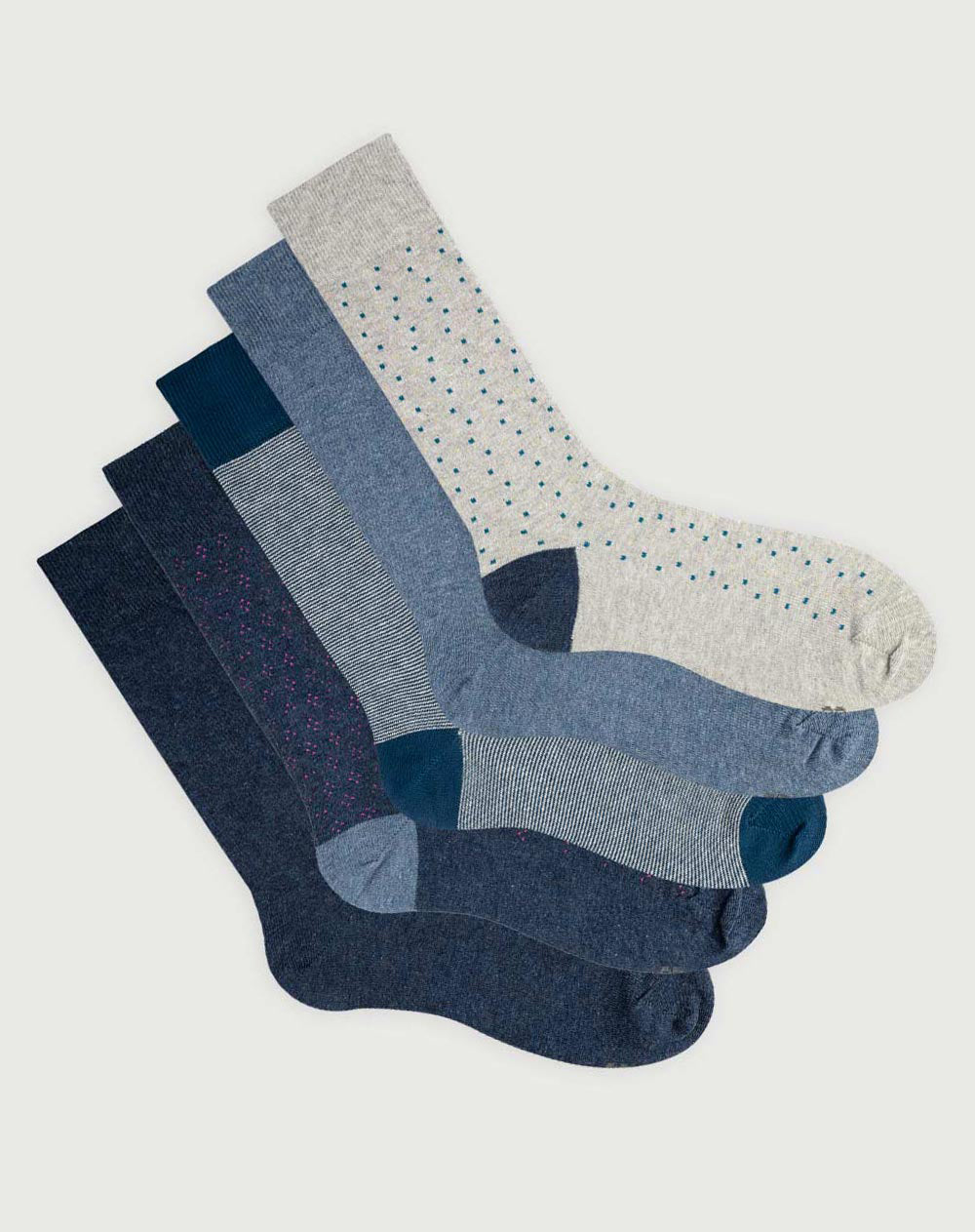 Medias para hombre largas algodón pack x5unds surtidas