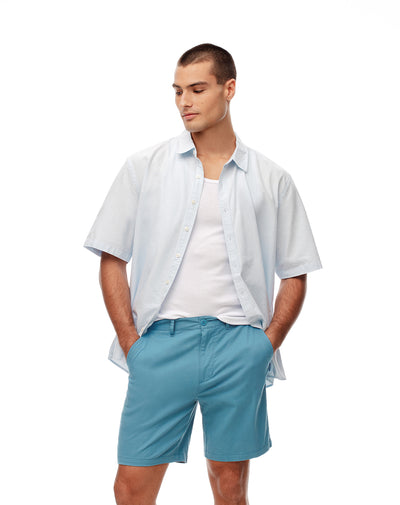 Bermuda regular drill algodón azul hombre