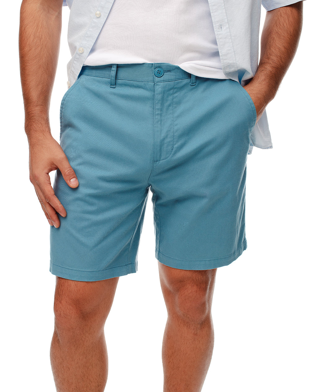 Bermuda regular drill algodón azul hombre