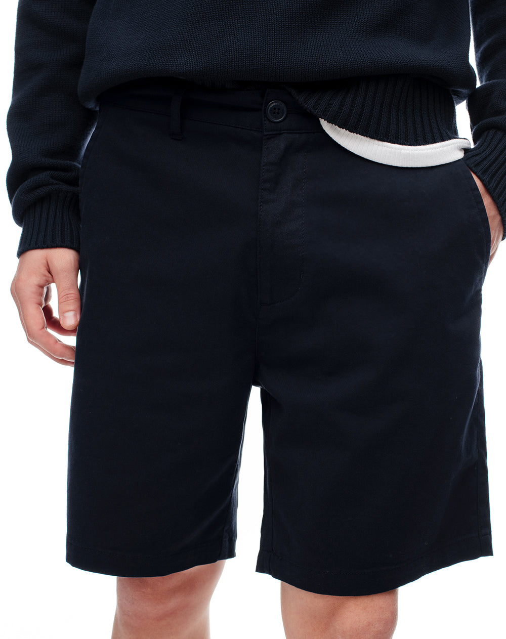 Bermuda regular drill algodón azul hombre