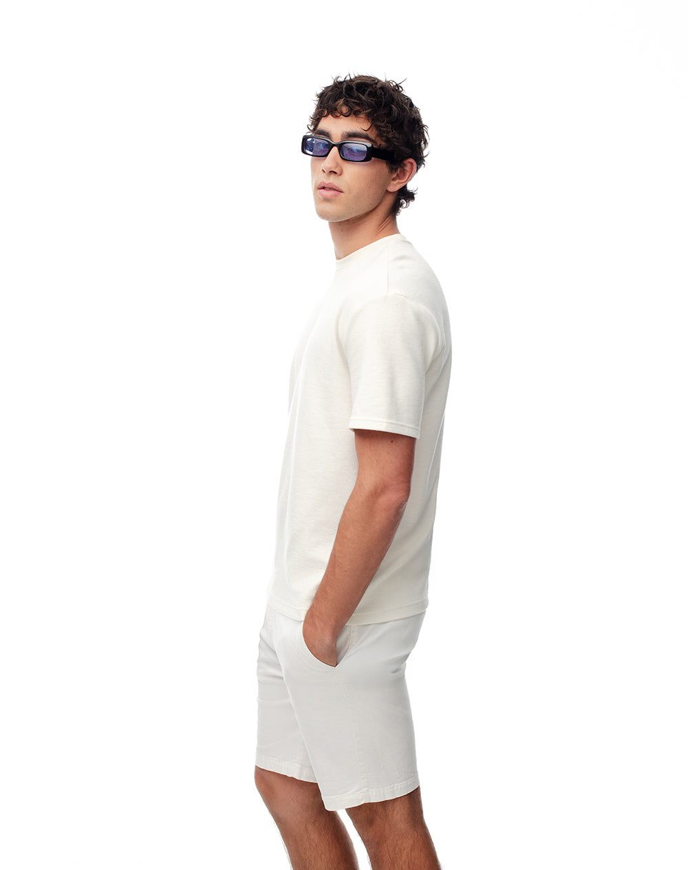 Bermuda regular drill algodón blanca hombre