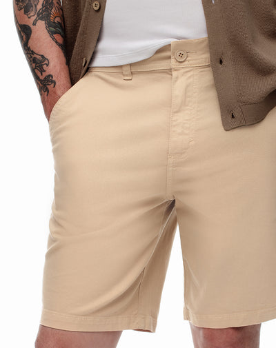 Bermuda regular drill algodón habano hombre