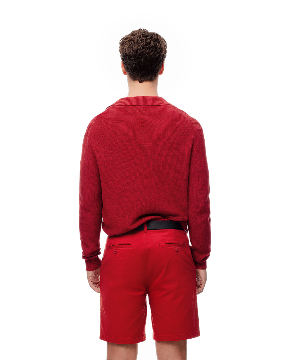 Bermuda regular fit en drill rojo