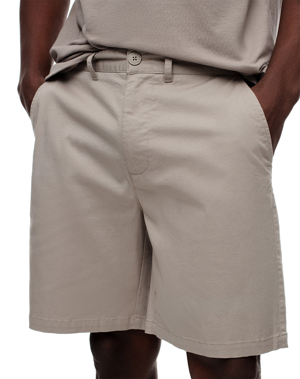 Bermuda en drill taupe