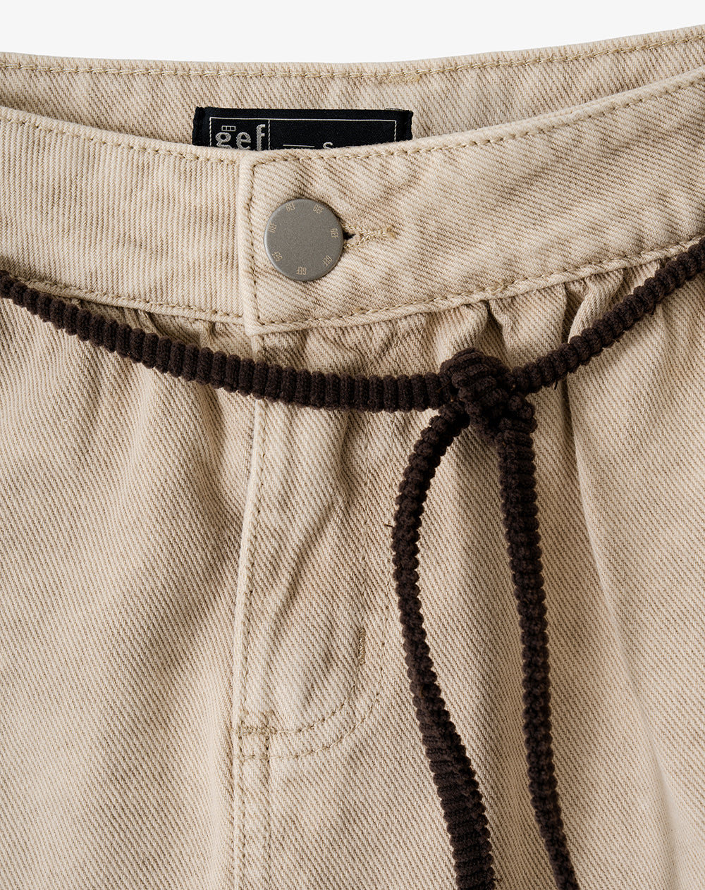 Falda corto tiro bajo denim habano mujer