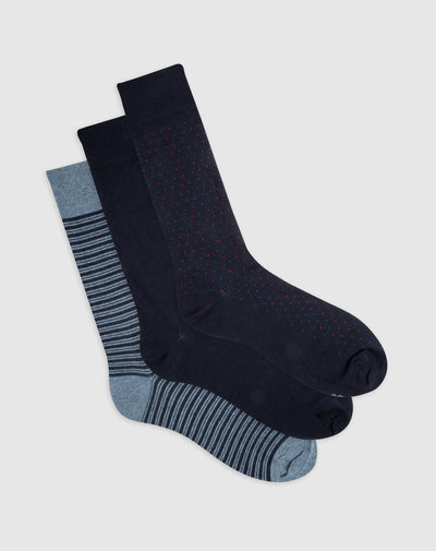 Medias para hombre largas algodón pack x3unds surtidas