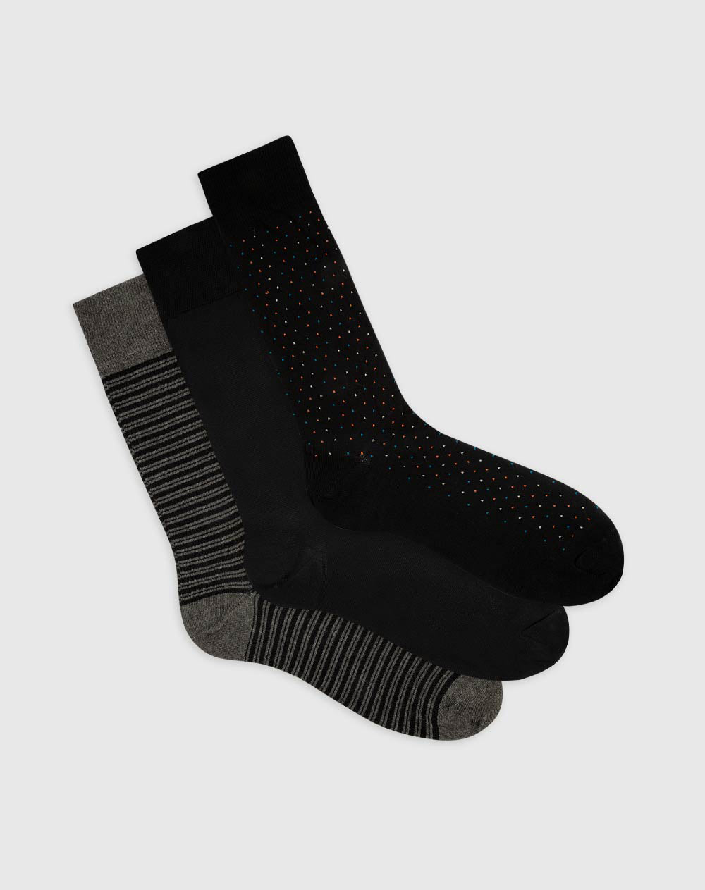 Medias para hombre largas algodón pack x3unds surtidas