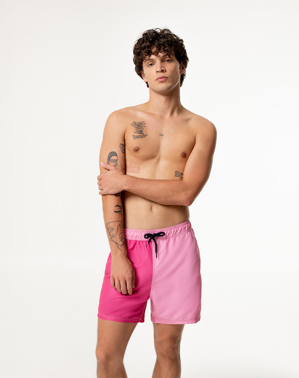 Pantaloneta rosado bloques