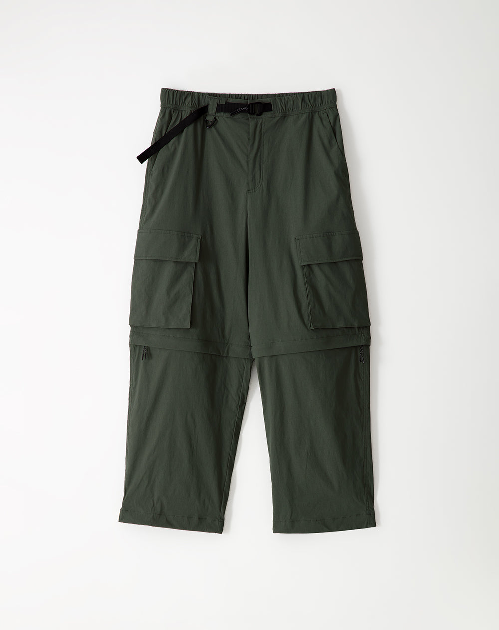Pantalón loose fit tiro medio en drill verde