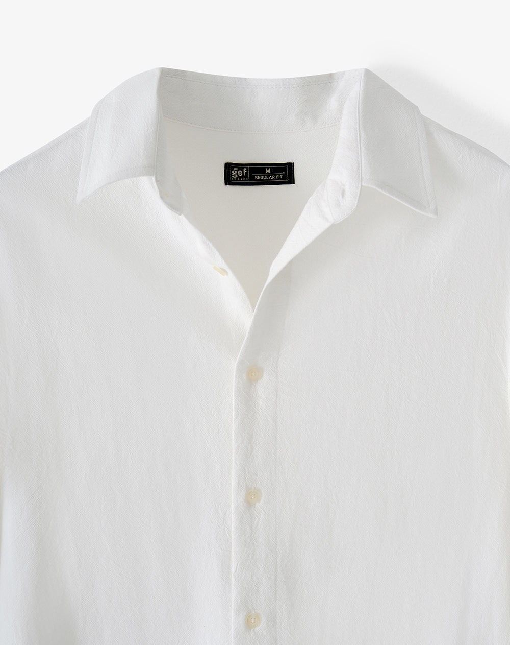 Camisa manga larga loose algodón blanca hombre