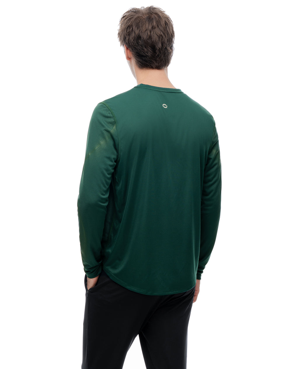 Camiseta regular manga larga verde hombre