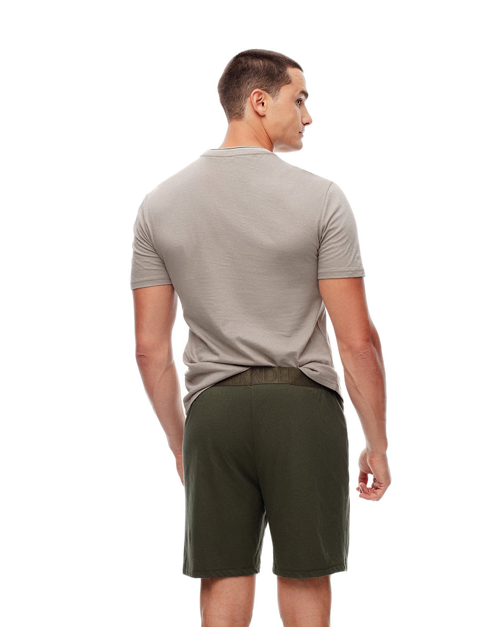 Pijama relaxed fit manga corta taupe