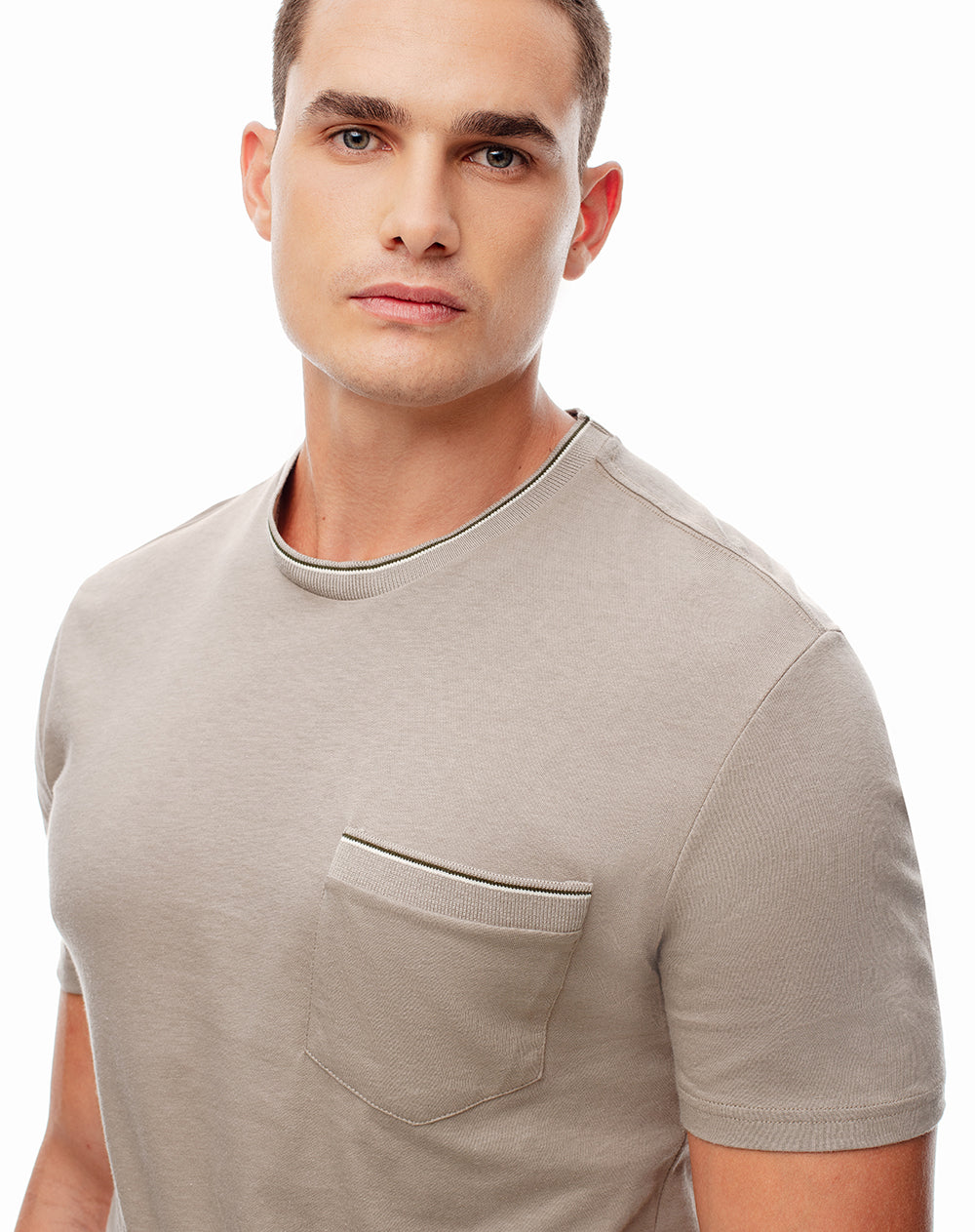 Pijama relaxed fit manga corta taupe
