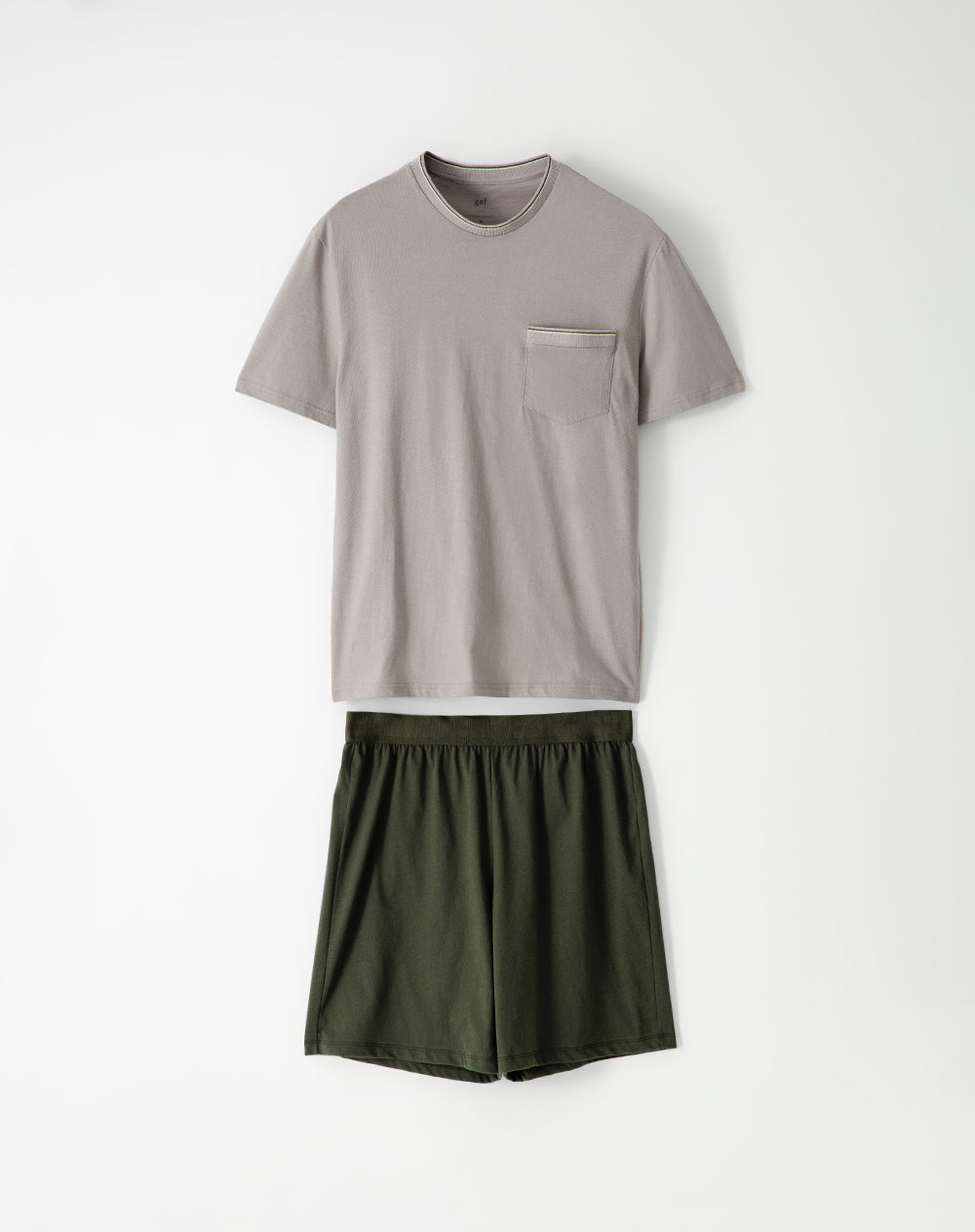 Pijama relaxed fit manga corta taupe