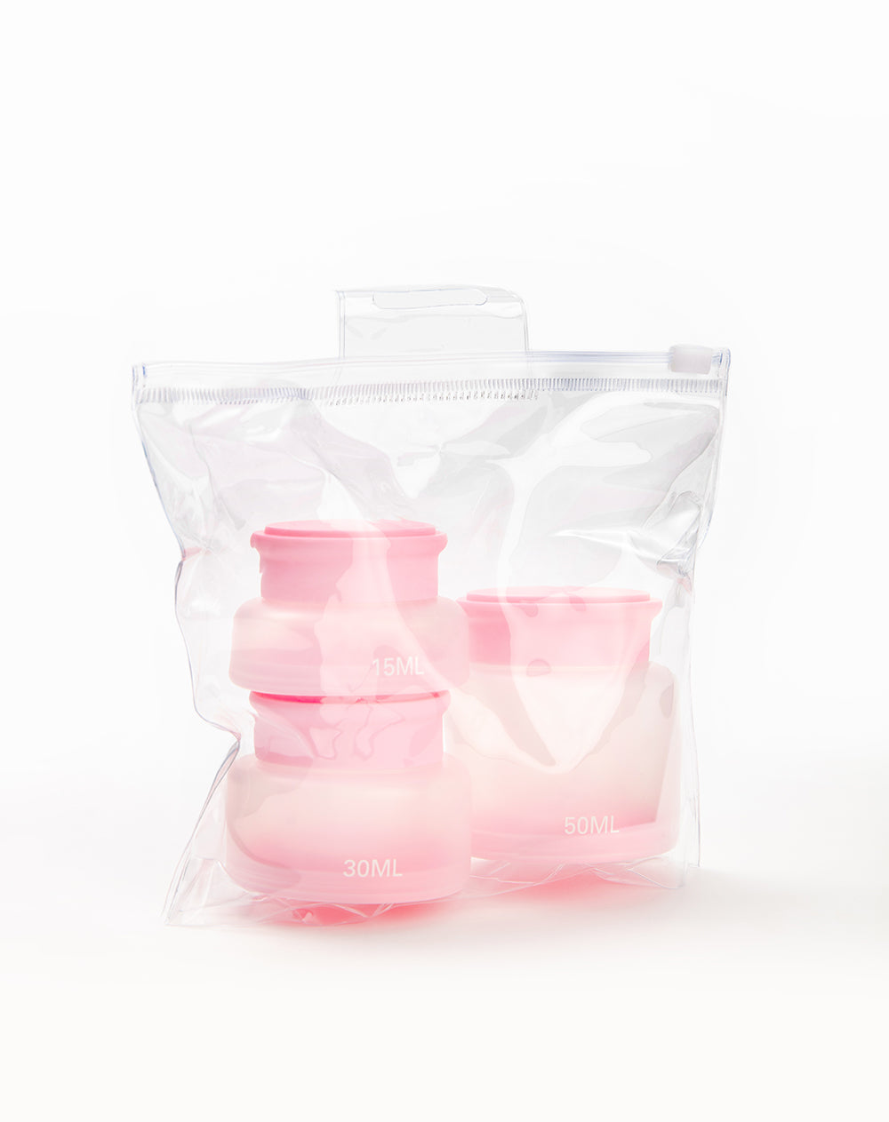 Set envases de silicona para viaje rosa x3