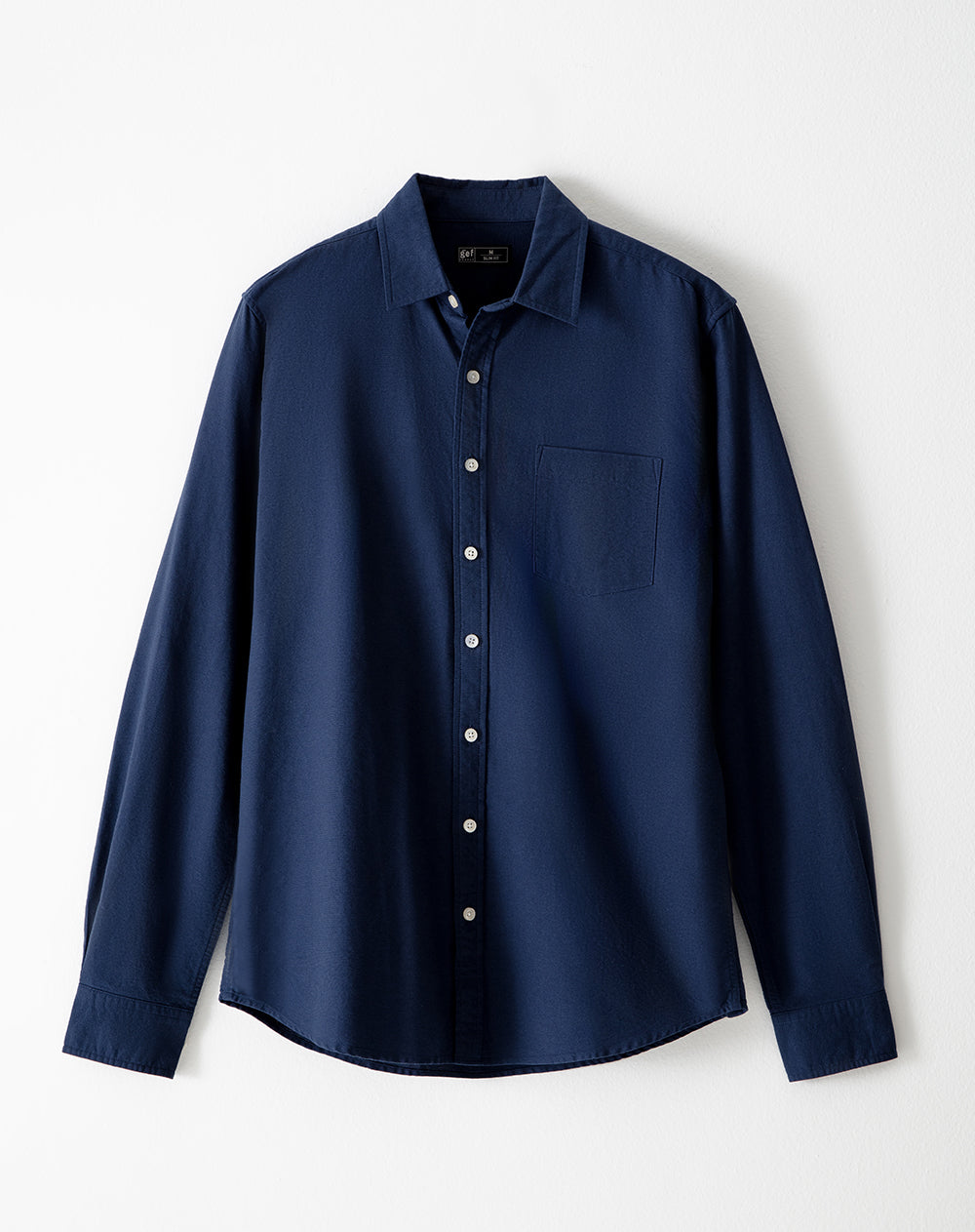 Camisa Modri slim fit manga larga azul