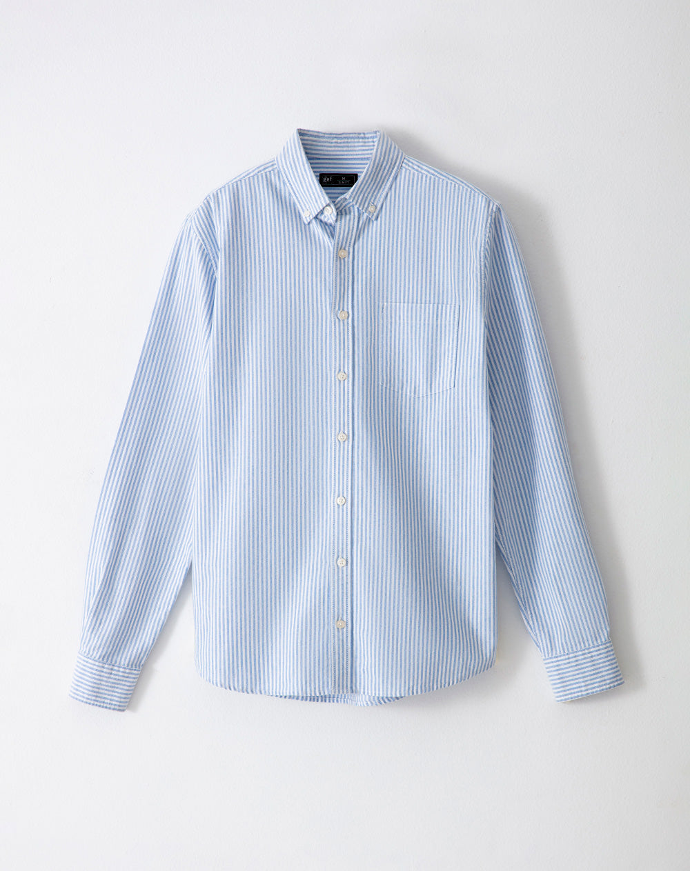 Camisa Modri slim fit manga larga azul con rayas
