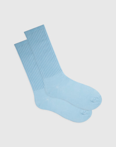 Medias hombre largas algodón azules claro