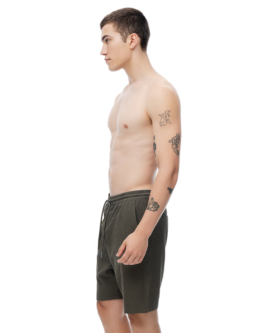 Pantaloneta de baño regular café hombre