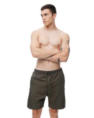 Pantaloneta de baño regular café hombre