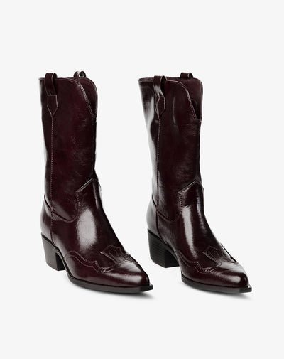 Botas caña alta cafe