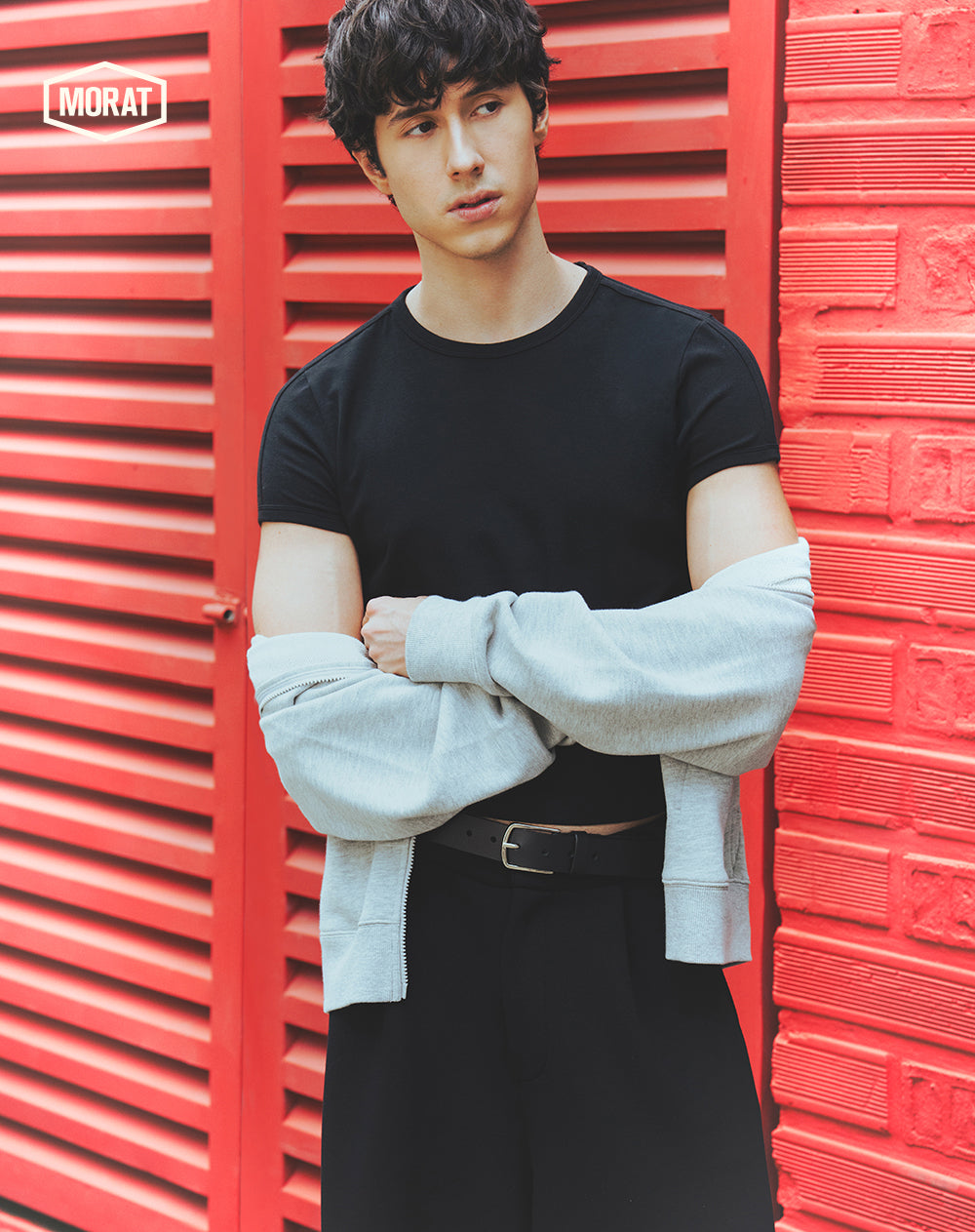 Camiseta slim negro unisex GEF | MORAT