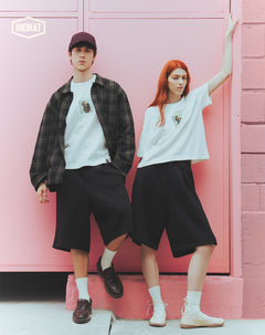 Bermuda tipo jort oversize negro unisex GEF | MORAT