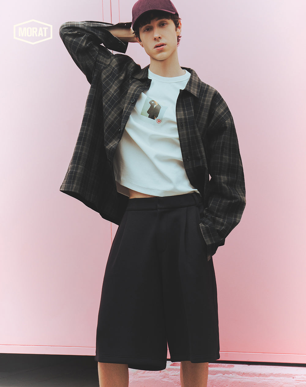 Bermuda tipo jort oversize negro unisex GEF | MORAT