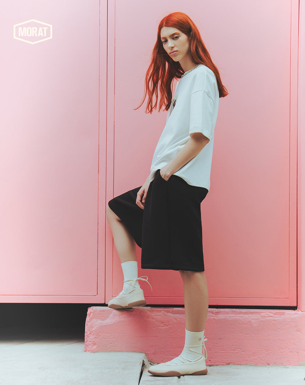 Bermuda tipo jort oversize negro unisex GEF | MORAT
