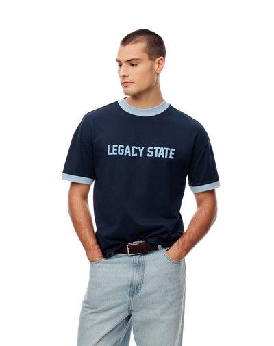 Camiseta regular fit manga corta azul