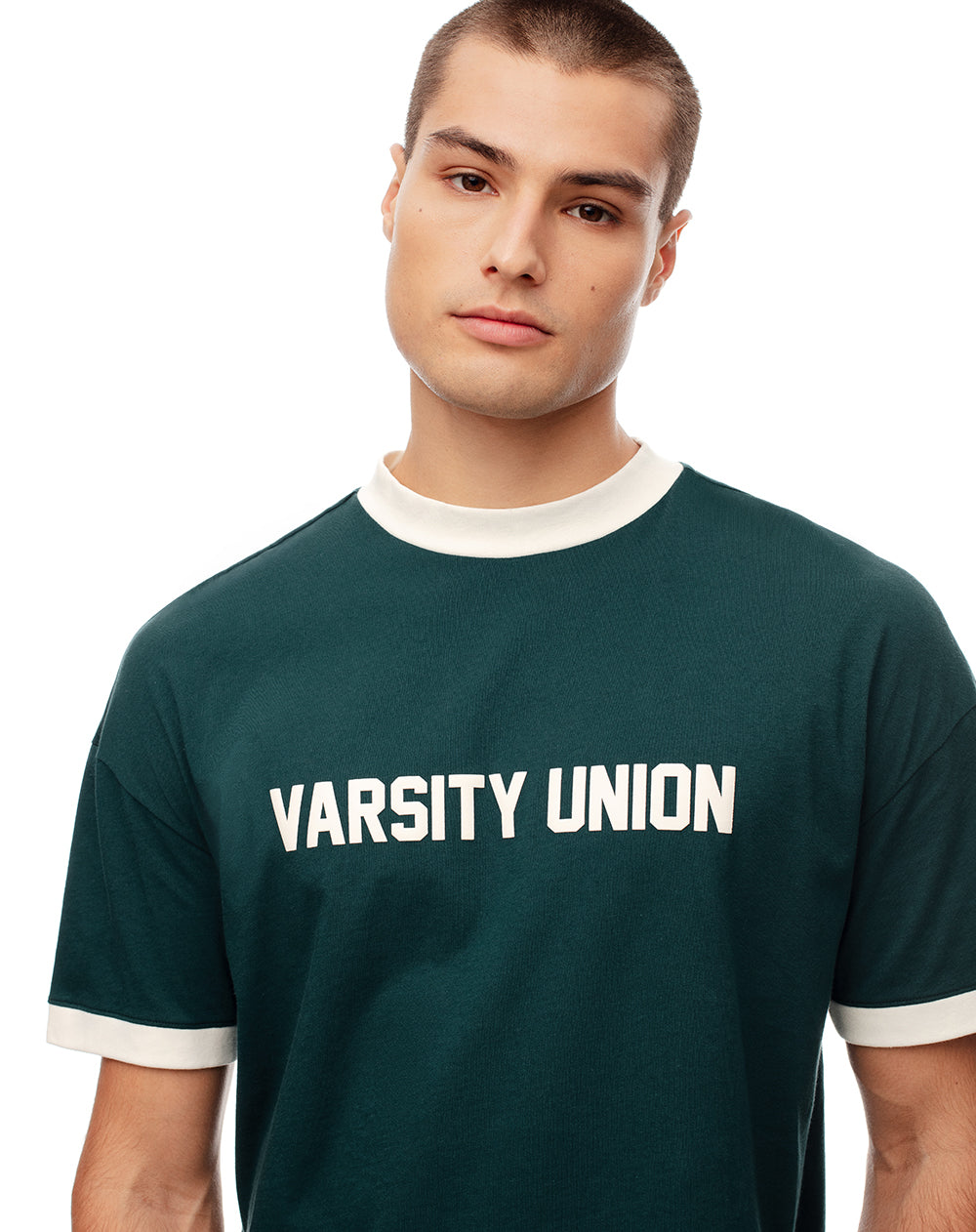 Camiseta regular fit manga corta verde