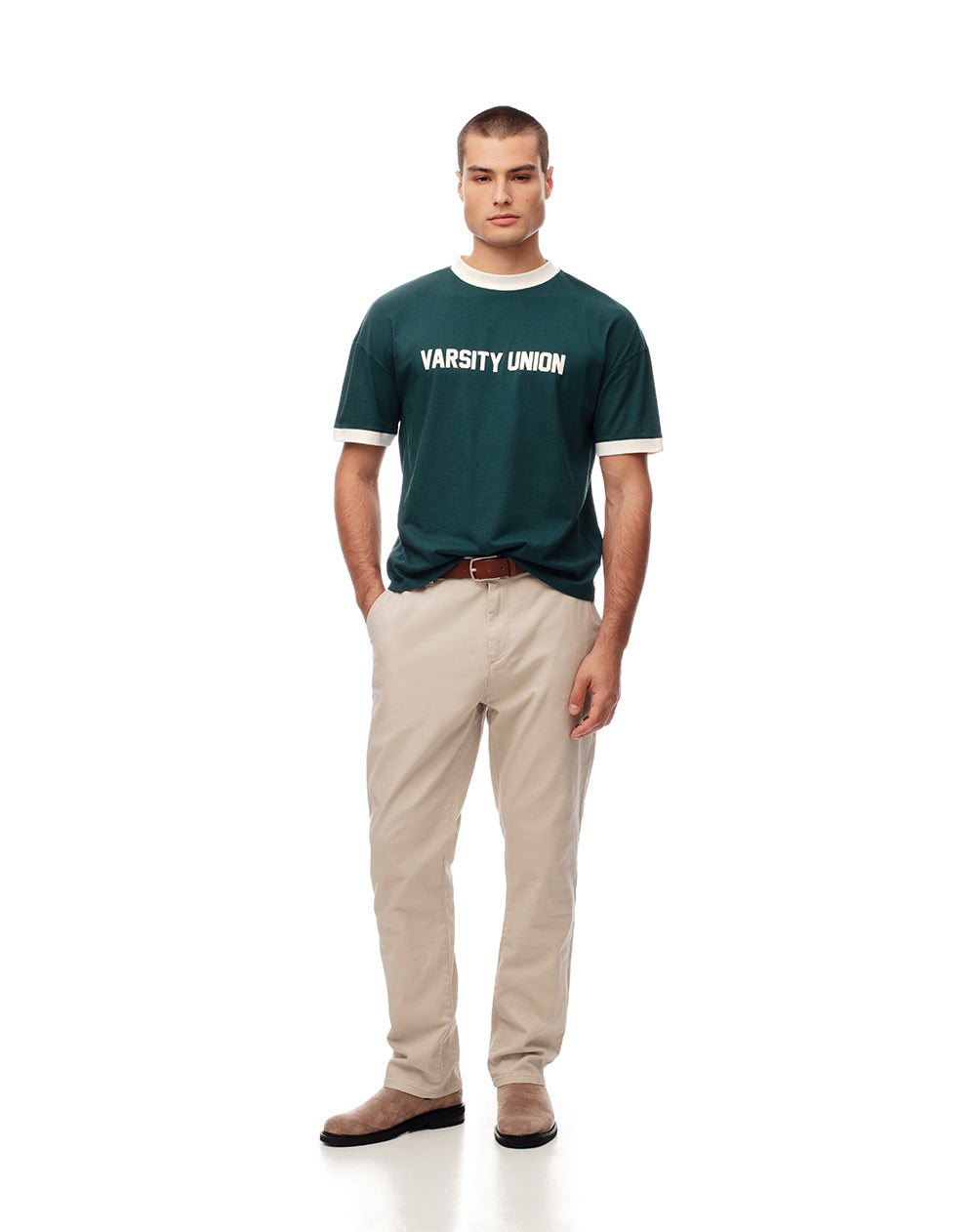 Camiseta regular fit manga corta verde