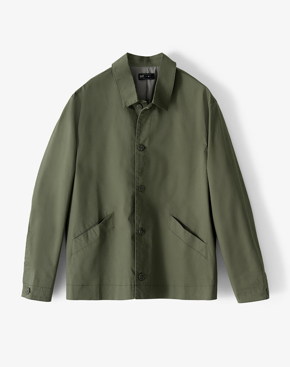 Chaqueta overshirt regular liviana verde oliva hombre