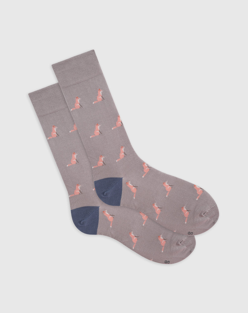 Medias para hombre largas algodón grises zorros