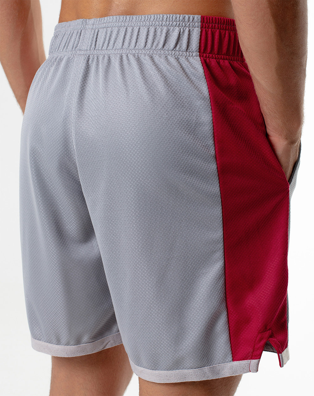 Pantaloneta deportiva secado rápido gris para hombre