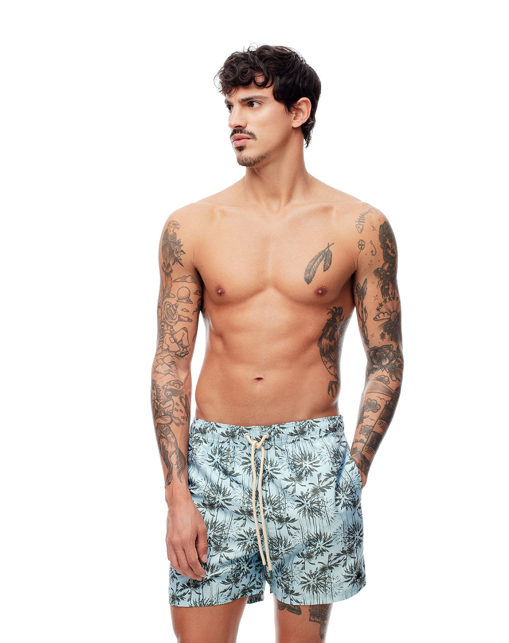 Pantaloneta verde estampado