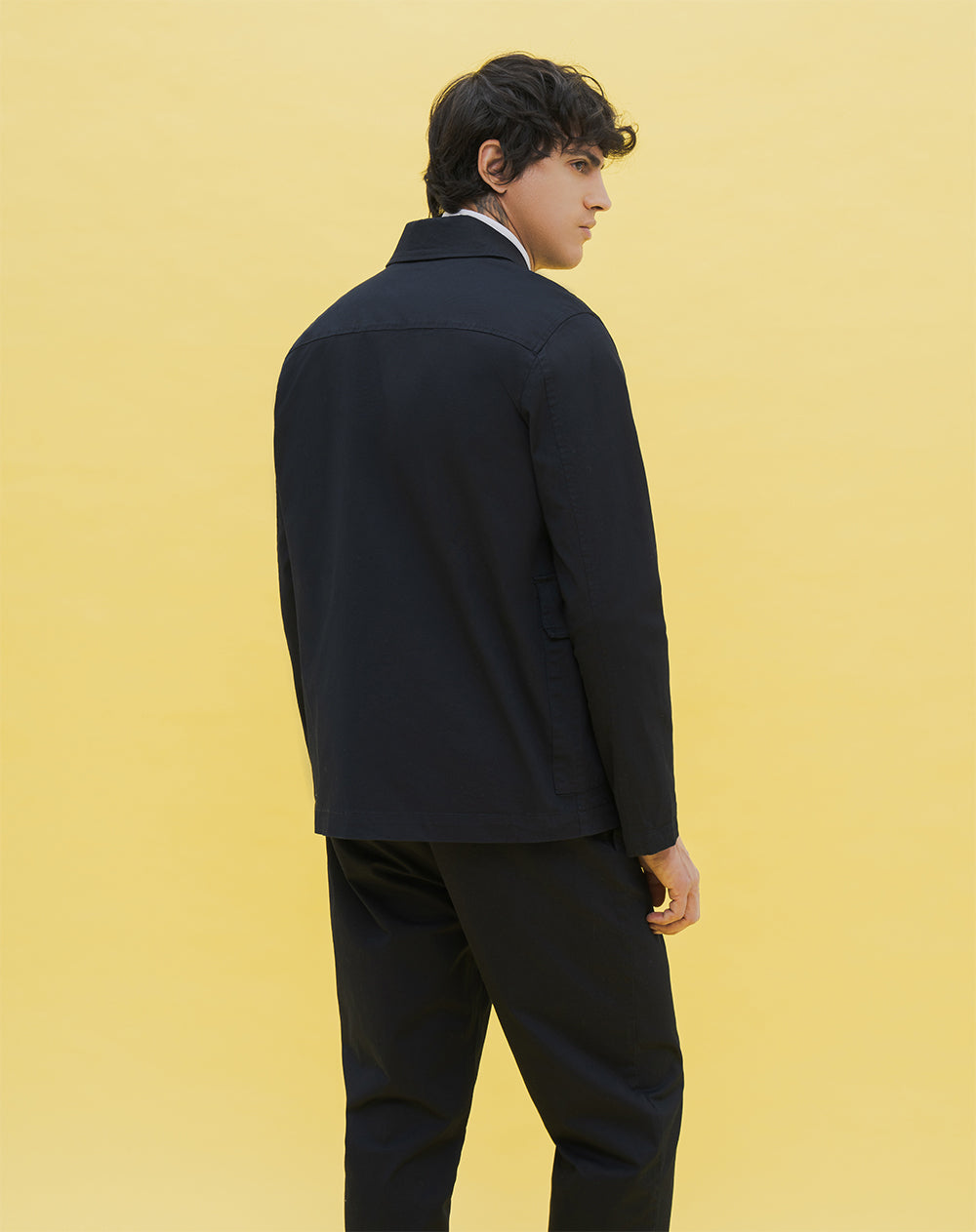 Camisa oversized fit manga larga azul