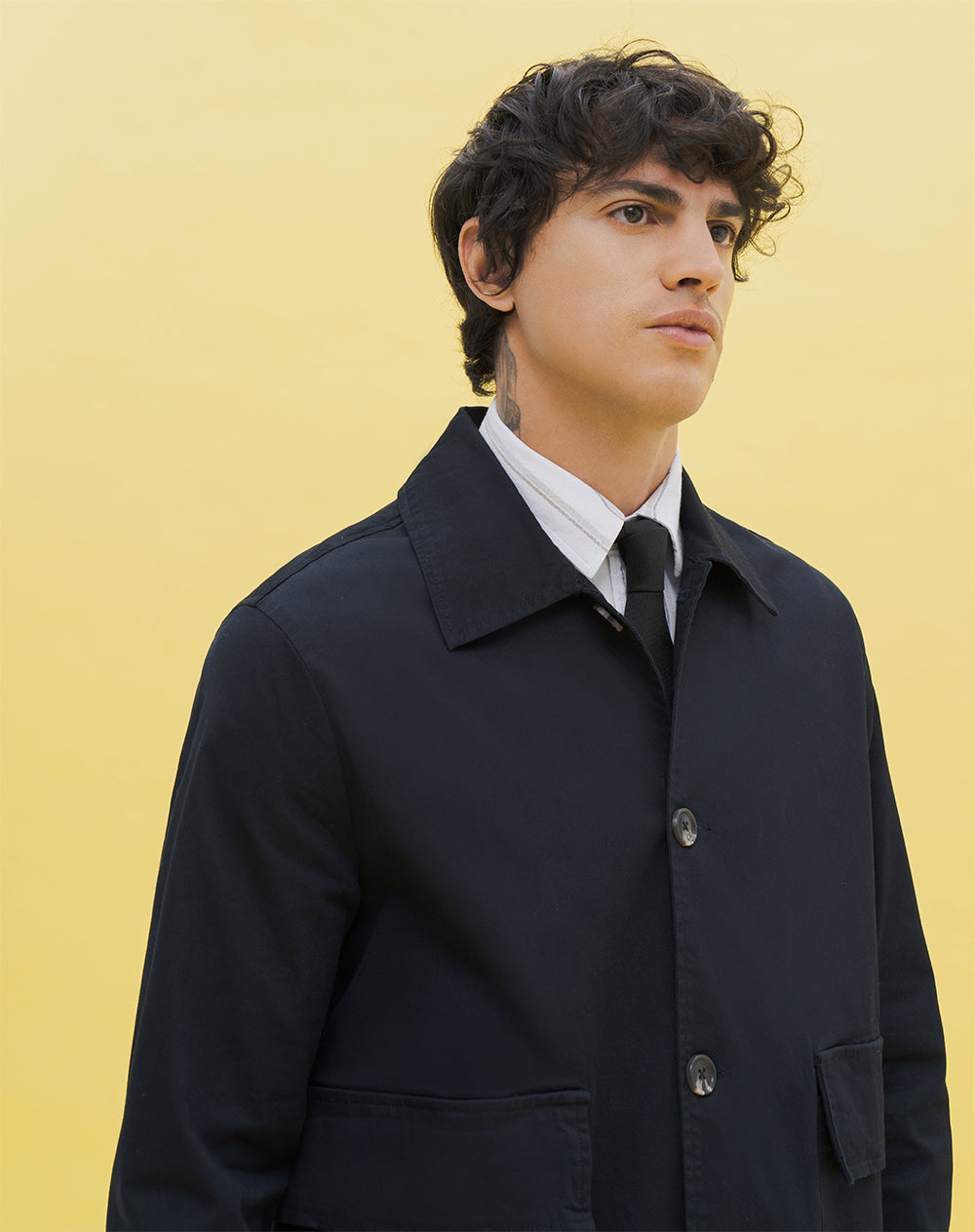 Camisa oversized fit manga larga azul