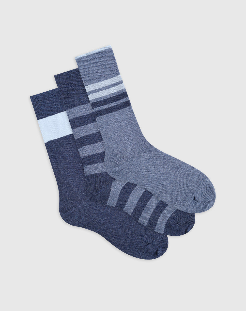 Medias para hombre largas algodón pack x3unds surtidas