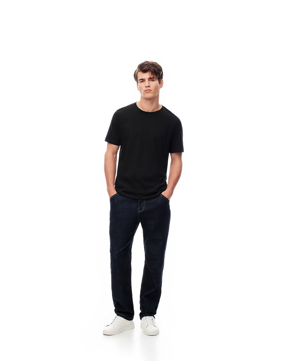 Jean regular fit tiro medio indigo oscuro