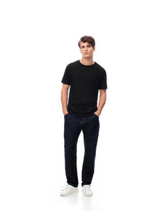Jean regular fit tiro medio indigo oscuro