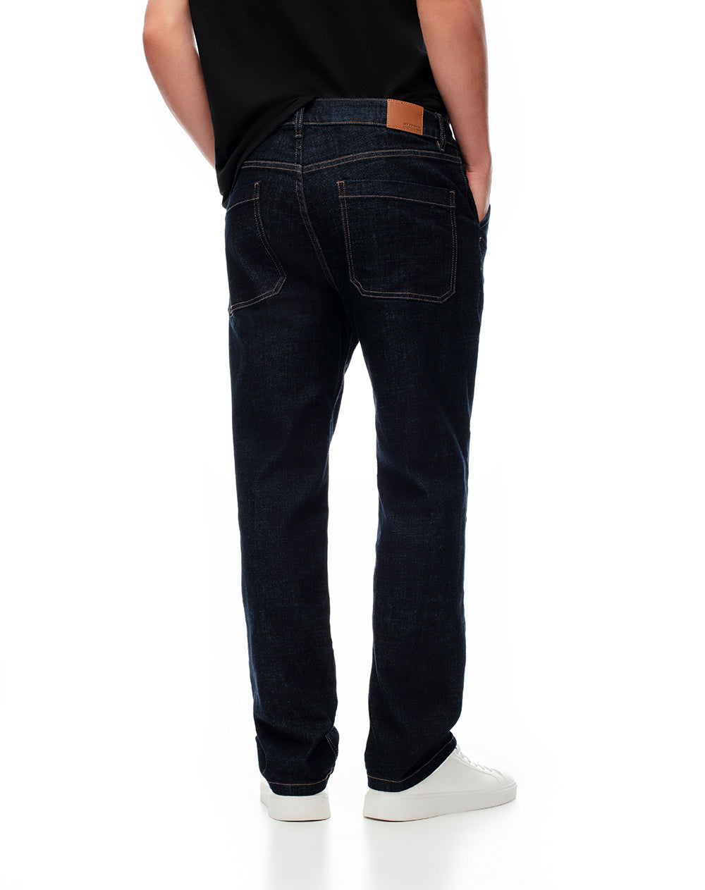 Jean regular fit tiro medio indigo oscuro