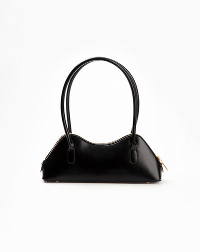 Bolso tipo baguette alargado negro mujer