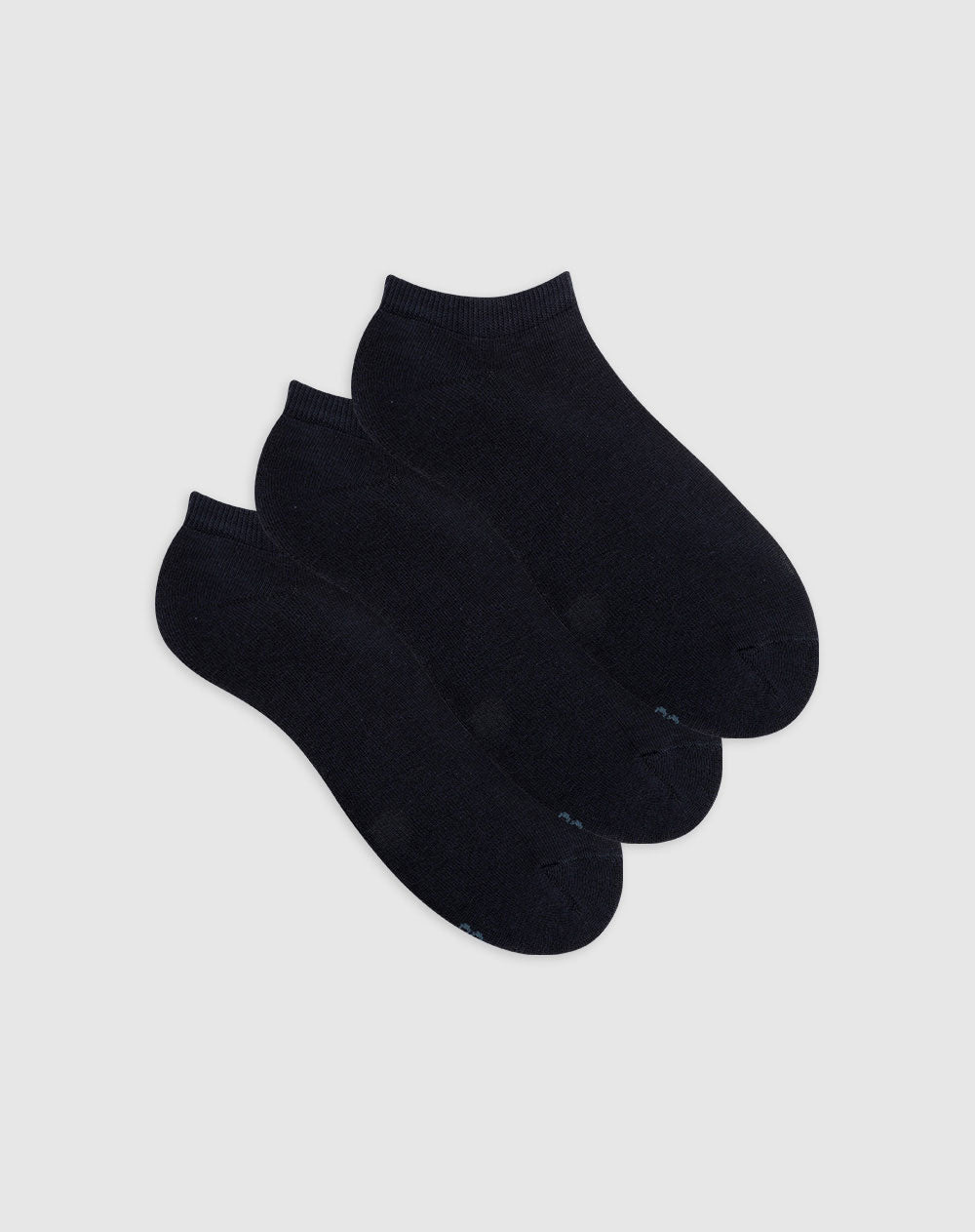 Medias para hombre tobilleras cortas algodón pack x3unds azules
