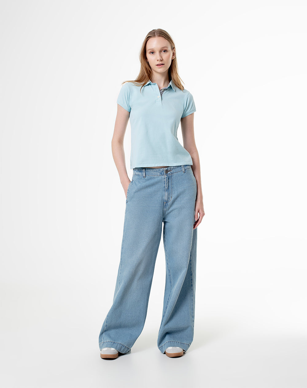 Polo slim fit azul