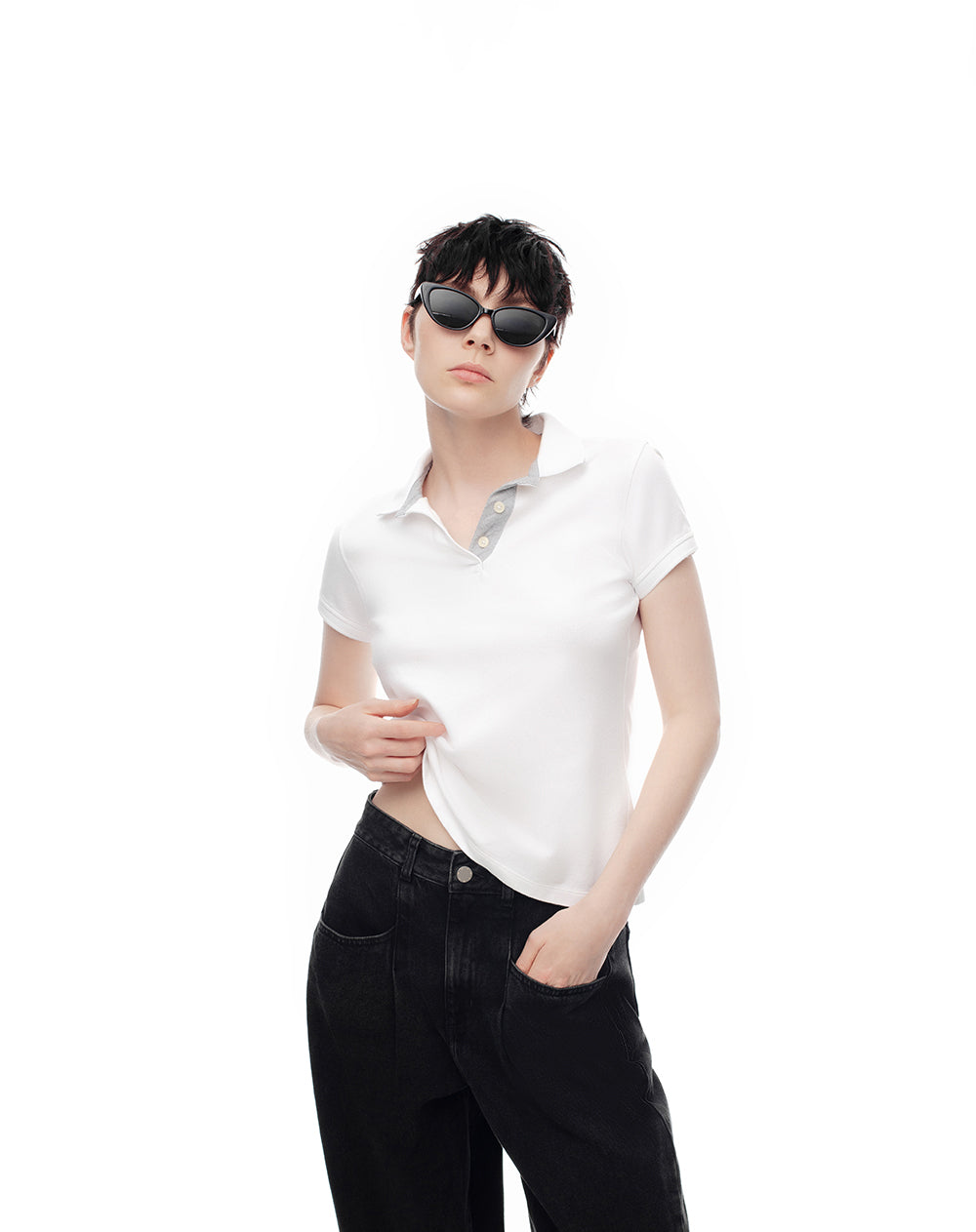 Polo slim fit blanca