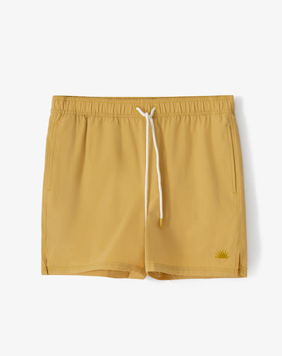 Pantaloneta de baño regular amarillo hombre