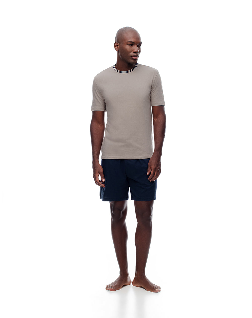 Pijama relaxed fit manga corta taupe