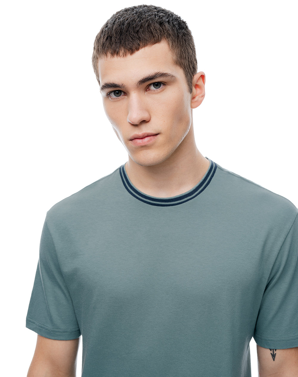 Camiseta + bermuda de pijama algodón verde hombre