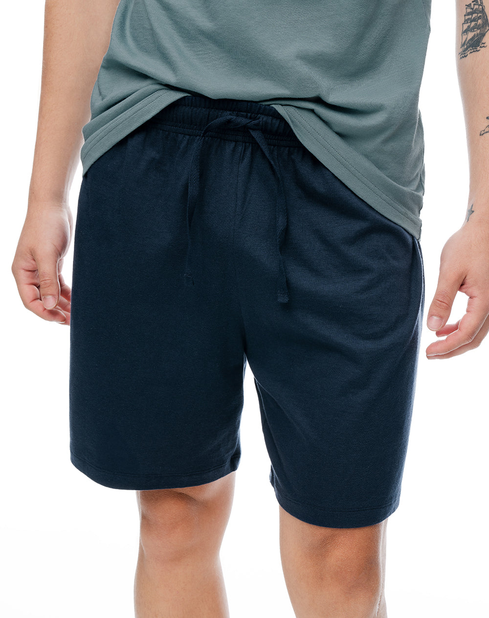 Camiseta + bermuda de pijama algodón verde hombre